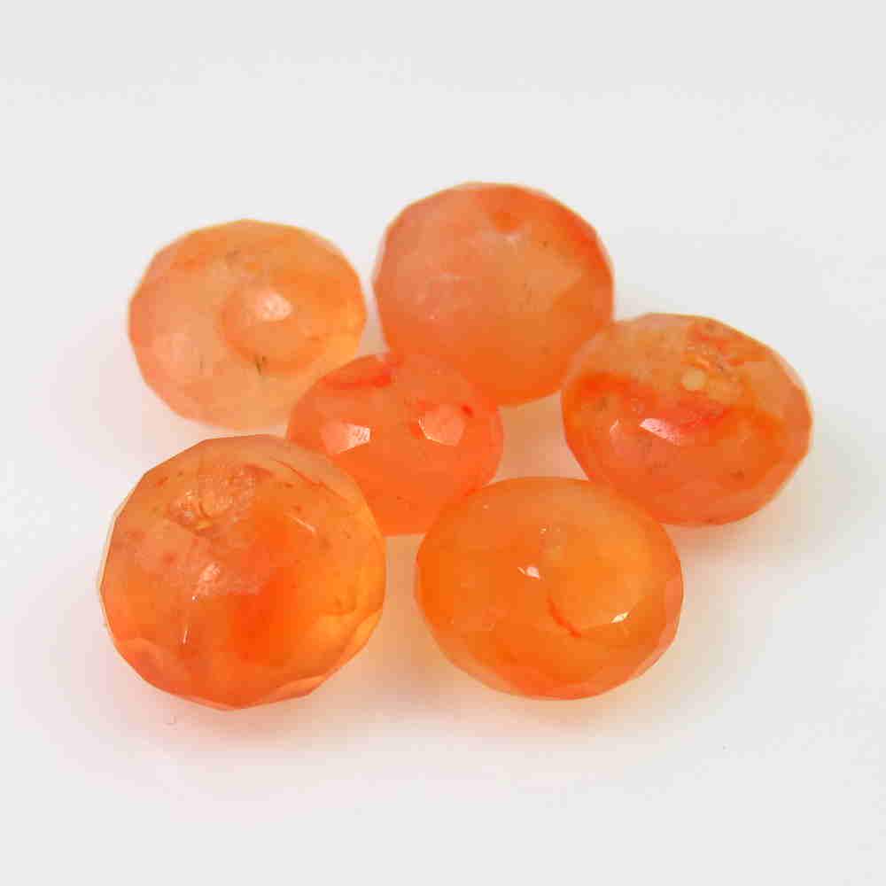 13.67 Ctw Natural 6 Orange Carnelian Drilled Round: No Reserve! Title: 13.67 Ctw Natural 6 Orange Carnelian Drilled Round Beads Color/Clarity: Transparent :Gemstone: Carnelian Beads Carat Weights: 13.67 Size/Dimensions: 6.40 - 8.60 mm / 6 PC's Addition