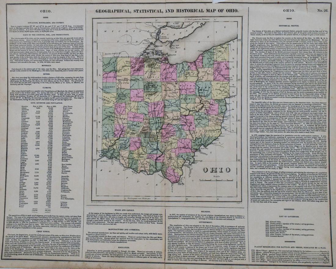 1827 c. Carey & Lea Ohio Map -- Geographical, (1 of 1)