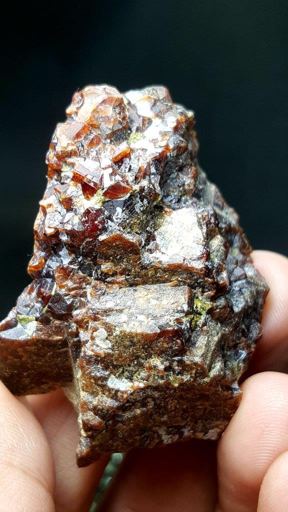 57.8 Grams Hessonite Garnet Cluster on Matrix -: Title: 57.8 Grams Hessonite Garnet Cluster on Matrix - 57.8X33.5X26 mm Origin: Pakistan Reserve: $9.00 Shipping: Domestic: Flat-rate of $23.00 to anywhere within the contiguous U.S. International: For