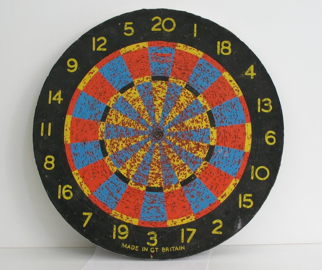 Colorful vintage dart board