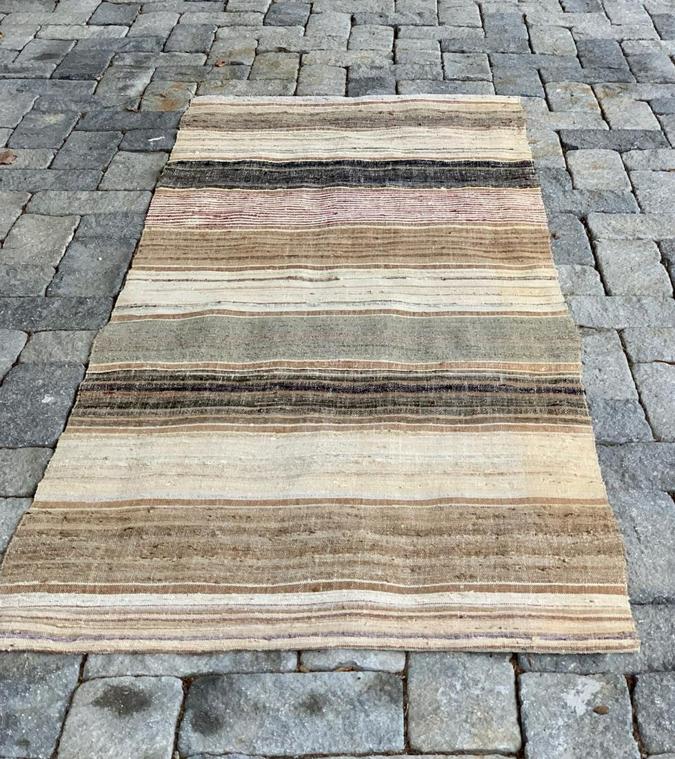 Early 20th c Quebec Rag Carpet (1 of 4)