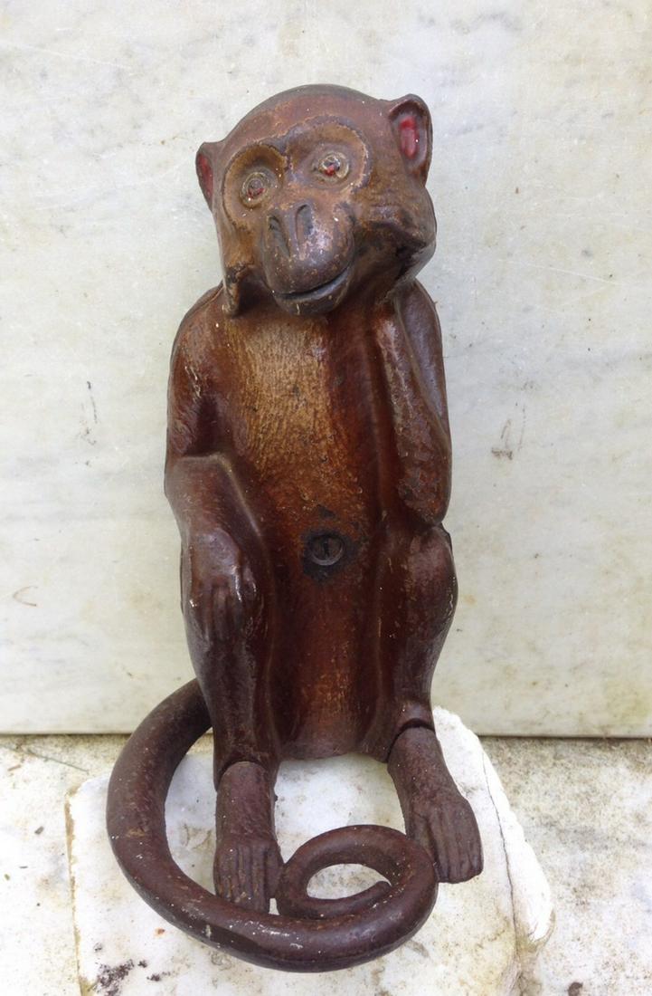 Early 20thc Cast Iron Monkey Doorstop With Original (1 of 9)