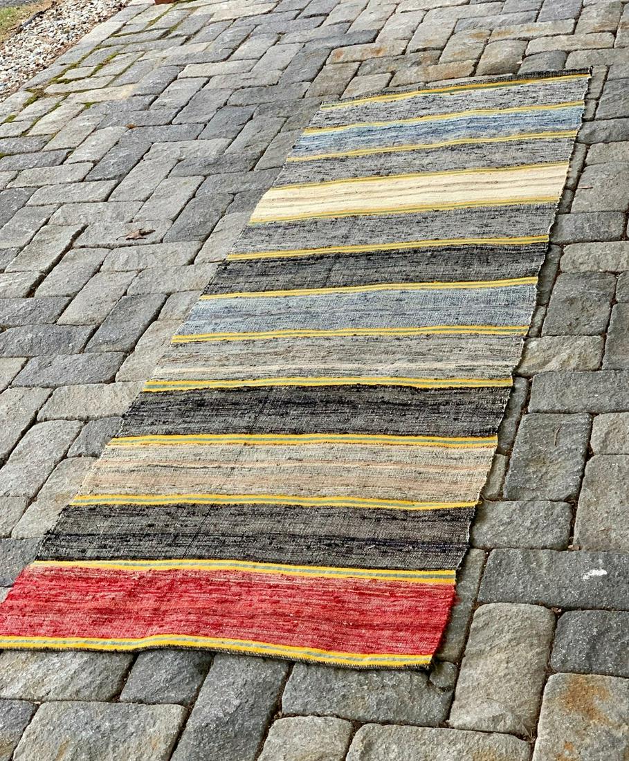 Early 20th c Quebec Rag Carpet (1 of 4)