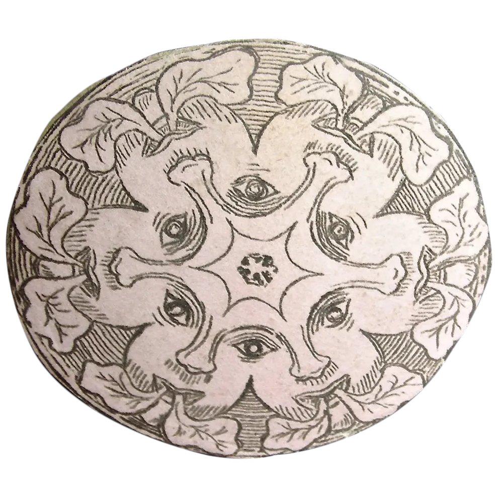 Watch Paper Engraving, c.1830 Early Animation: A fascinating Watch Paper, which happens to be a very early “Animated Drawing.” A 1 ¼” diameter circular paper with an engraving. When you spin the paper on the tip of a pen or a nail, a face a