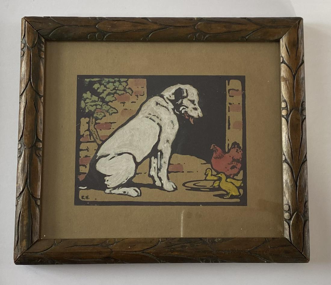 Edwin Noble Hand Colored Woodblock Print (1 of 1)