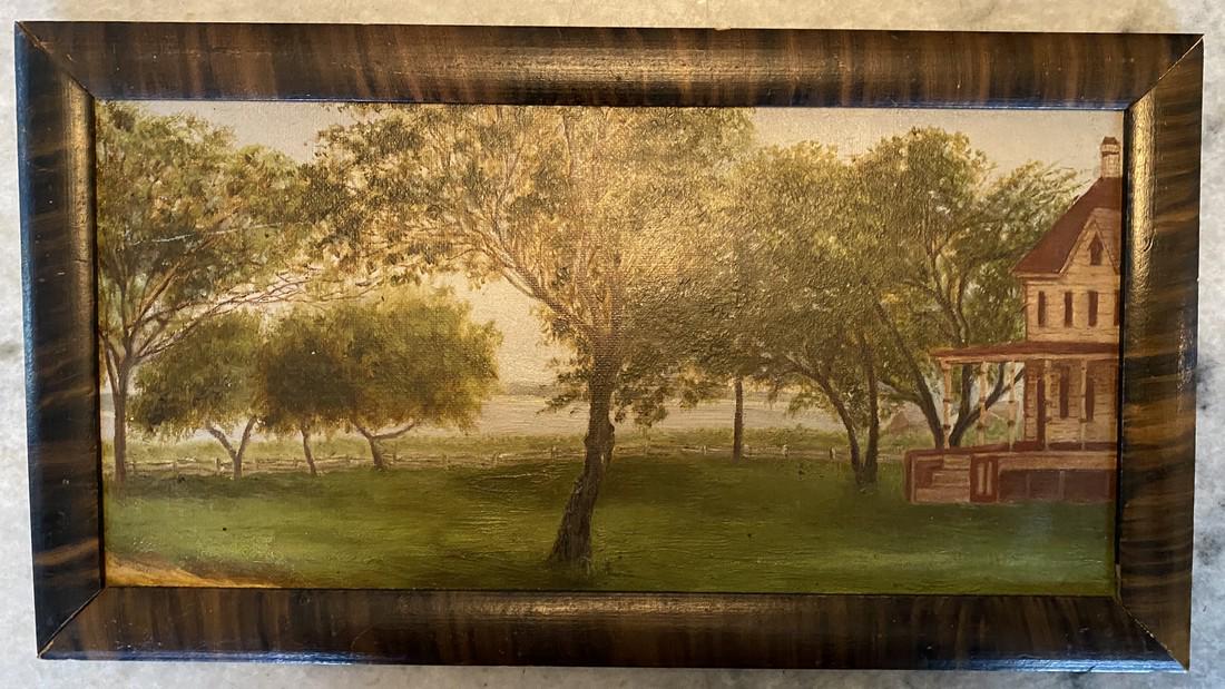 Late 19th C Oil On Board Blue Point NY (1 of 1)
