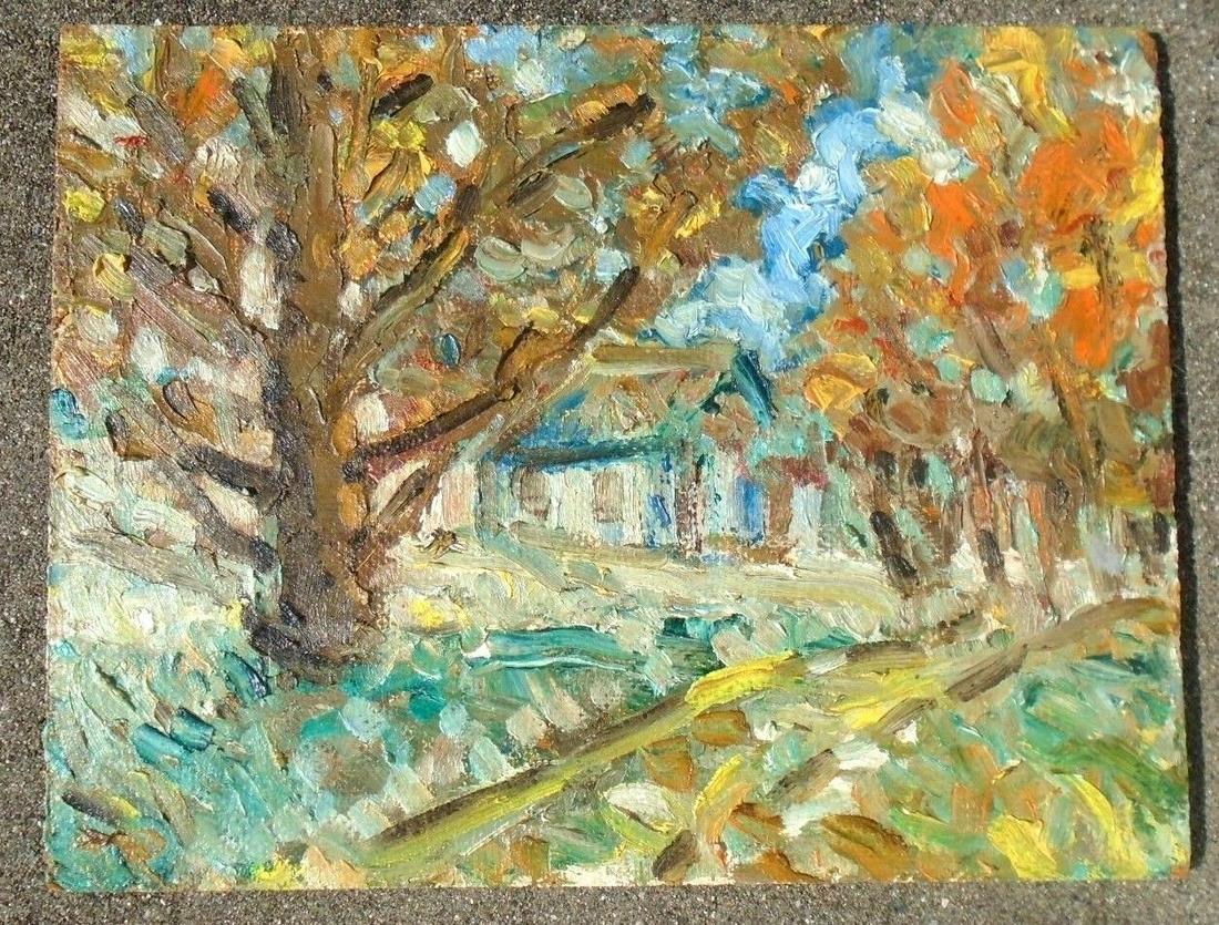 Fine O/b Landscape Painting Maine House Signed Joachim: Title: Fine O/b Landscape Painting Maine House Signed Joachim Probst 1958 Description: Fine O/B landscape painting Maine House. Signed on back Joachim Probst 1958. Very well listed artist with interes