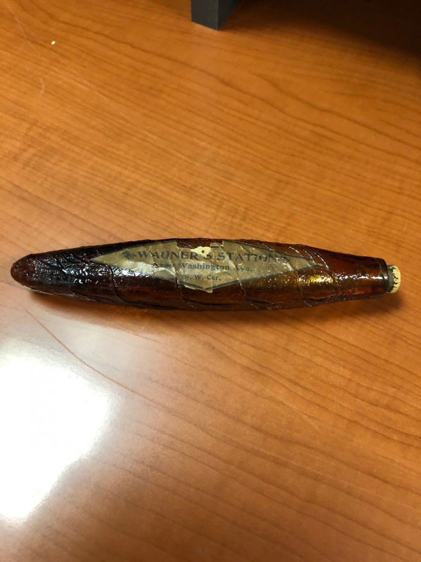 Figural Brown Glass Bottle (1 of 3)