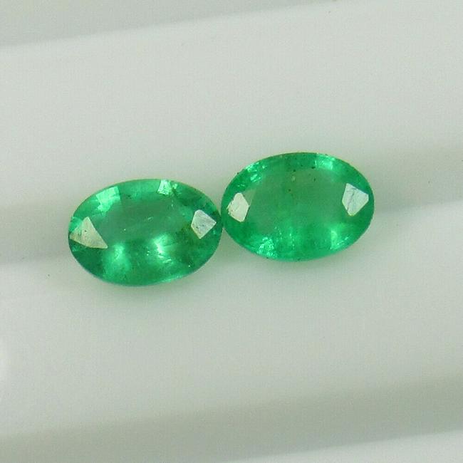 1.50 Ct Natural Zambian Emerald Oval Pair (1 of 2)