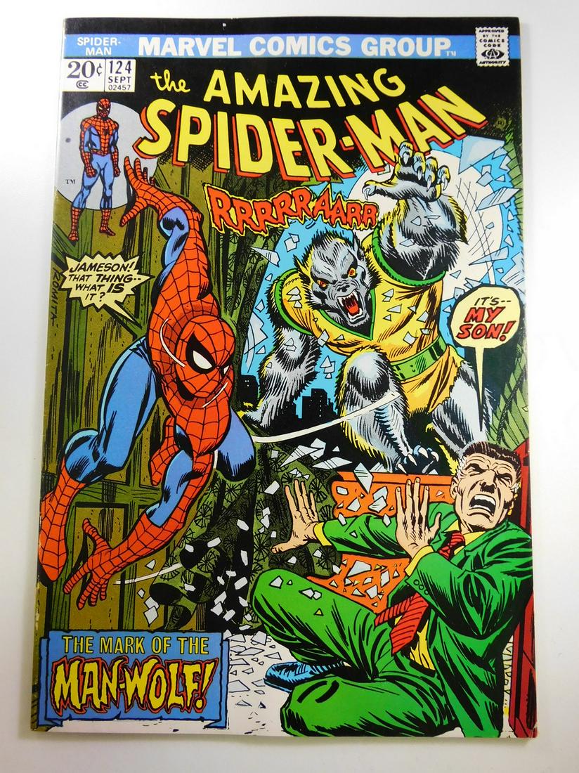 Amazing Spider-Man #124 1st appearnace of Man-Wolf: No Reserve! Amazing Spider-Man #124 1st appearnace of Man-Wolf - FN+ Shipping: Individual Comics: Flat-rate of $9.99 (1-8 comics) or $19.99 (9+ comics) to anywhere within the contiguous U.S. Internati