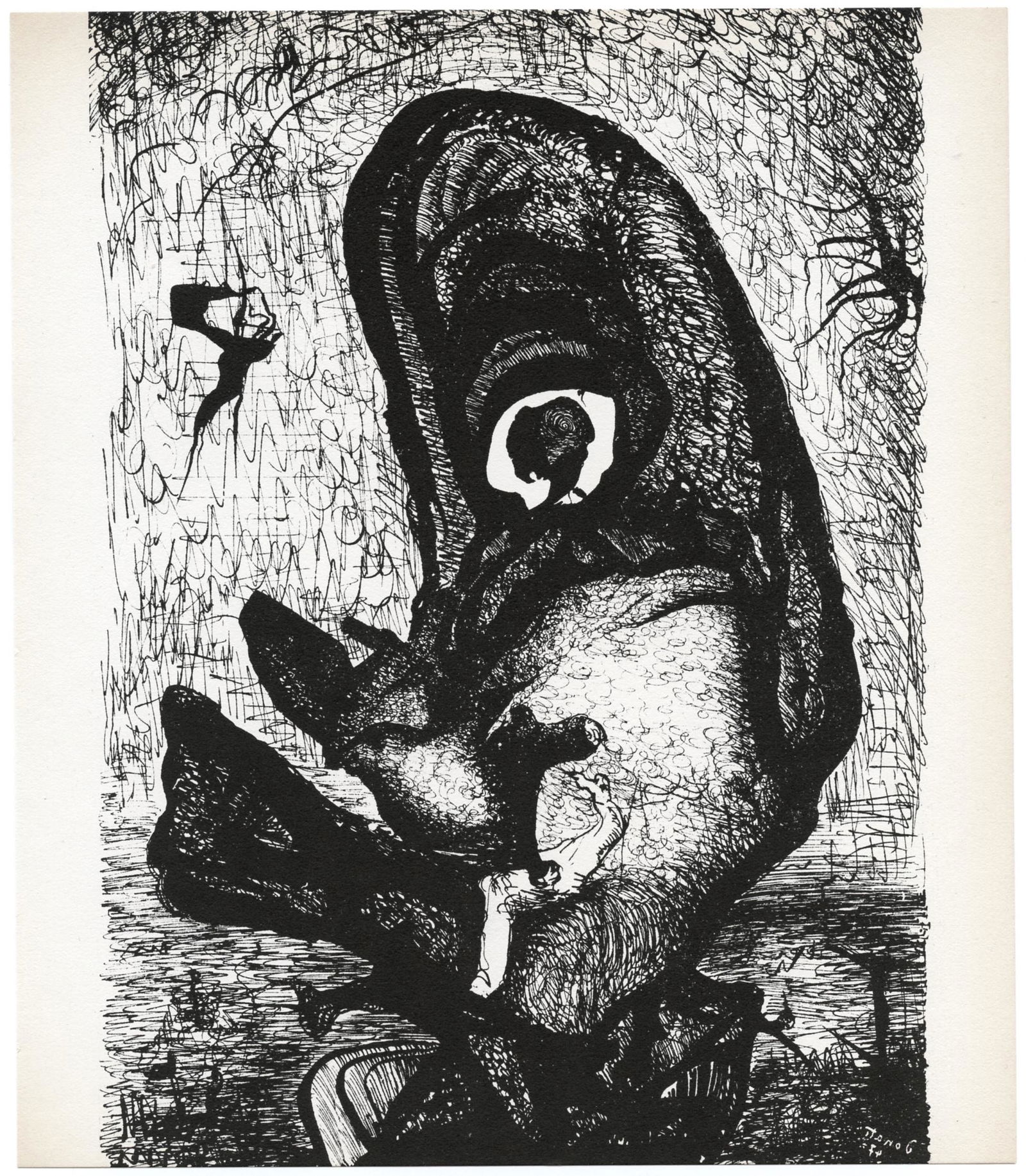 Enrico Donati original lithograph: Medium: original lithograph. Printed in Paris by Mourlot and published by Pierre à Feu and Maeght Editeur for the Marcel Duchamp / André Breton project Surréalisme en 1947. Issued in a limited edit