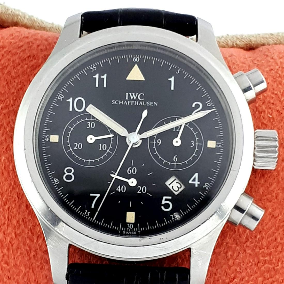 IWC - Pilot Chronograph - Ref: 3741 - Men - 1990-1999: BBrand: IWC Model: Pilot Chronograph Reference Number: Ref: 3741 Gender: Men Period: 1990-1999 Movement: MecaQuartz Case material: Steel Type: Chronograph wristwatch Shipped Insured: Yes Condition: In