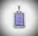 Necklace & Flower Engraved Violet Jade w Round Amethyst