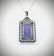 Necklace & Flower Engraved Violet Jade w Round Amethyst - 3