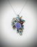 Necklace & Pendant w Carnelian, Violet Jade, Amethyst,