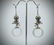 Sterling Silver Frog Designed Earrings w Jade, Peridot,
