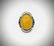 Sz 7 Yellow Jade Ring w CZs & Black Enamaling