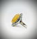 Sz 7 Yellow Jade Ring w CZs & Black Enamaling - 2