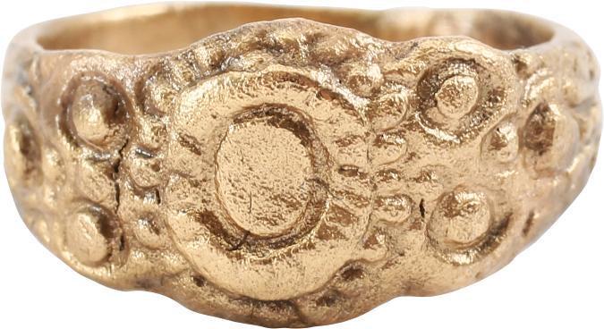 EUROPEAN BETROTHAL RING 9th-12th CENT JEWELRY SZ 5 1/4: During the Middle Ages, the act of committing to marriage took place as a formal ceremony with vows, considered sacred and unbreakable, exchanged. A ring was given by the man to the woman to bind the 