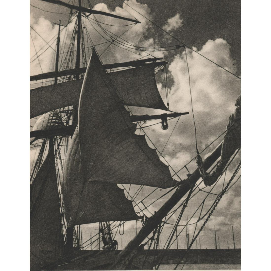 QUINTO ALBICOCCO - Sails against the Clouds: Artist: QUINTO ALBICOCCO Print Title: Sails against the Clouds Medium: Sheet-fed Gravure Printing Date: 1940's Printed in Great Britain Image Size: 8.25 X 6.5 inches Reserve: $30.00 Shipping: Domesti