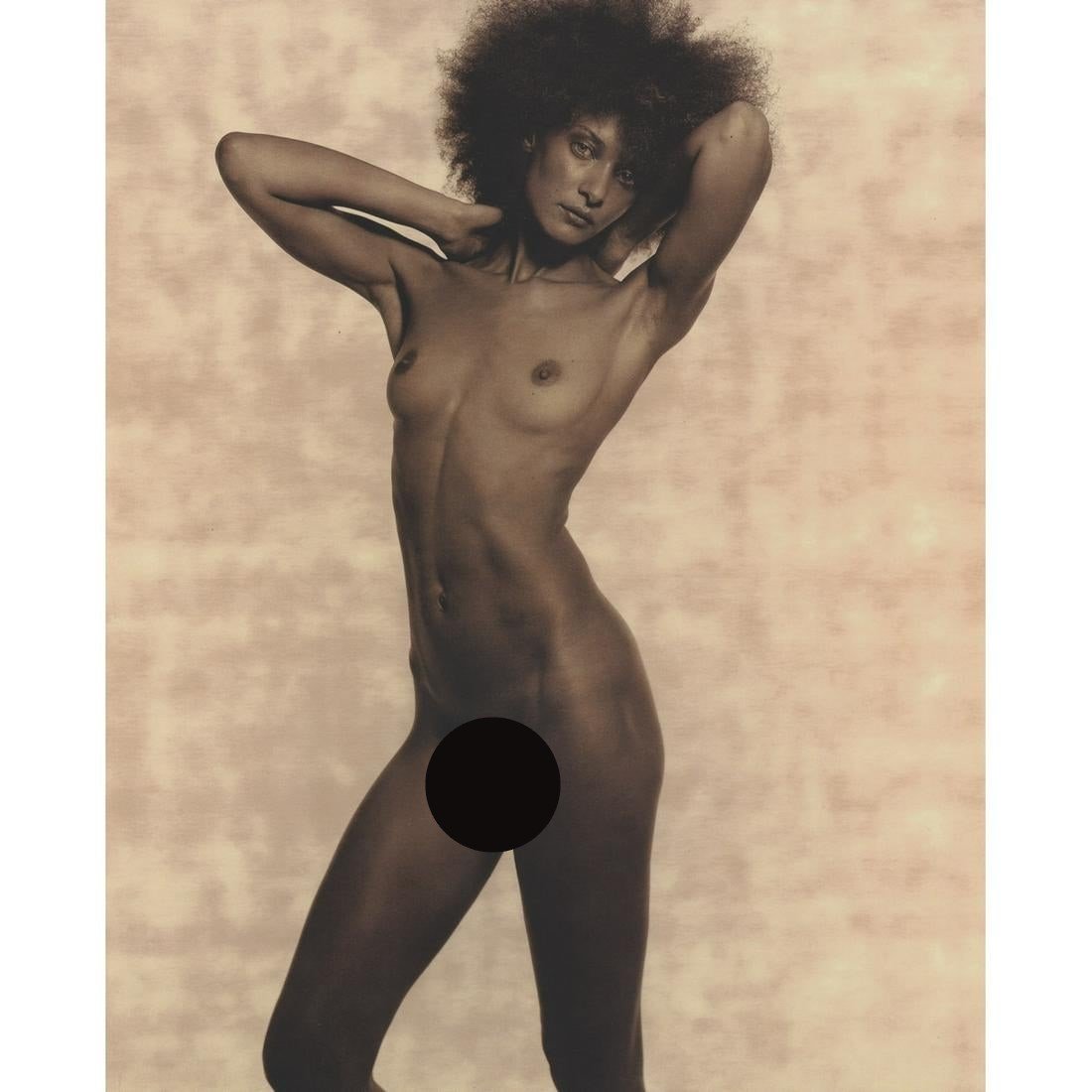 KARL LAGERFELD - Chrystelle Saint Louis Augustin: Artist: KARL LAGERFELD Print Title: Chrystelle Saint Louis Augustin Limited Edition Folio 346/5000 Medium: Satin Finish Umber Photo-Lithograph Printing Date: 1997 Printed in USA Image Size approx: 10.