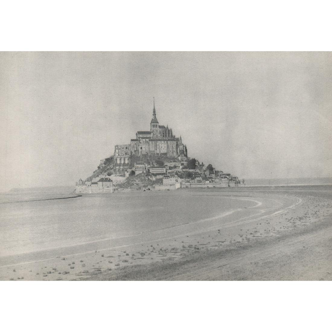 CLARENCE MITCHELL - Mont St. Michel: Artist: CLARENCE MITCHELL Print Title: Mont St. Michel Medium: Sheet-fed Gravure Printing date: 1930's Printed in the USA Image Size: 7.5 X 11 inches Reserve: $30.00 Shipping: Domestic: Flat-rate of $