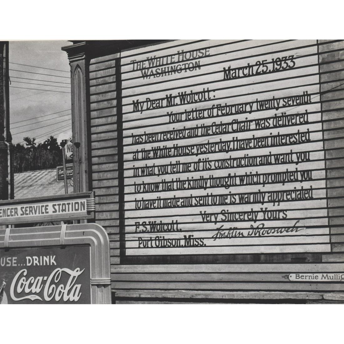 MARION POST WOLCOTT - Letter from F.D.R., 1939: Artist: MARION POST WOLCOTT Print Title: Letter from F.D.R., 1939 - FSA Medium: Sheet-fed Gravure Printing Date: 1960s Printed in the USA Image Size approx: 6 x 7.75 inches Reserve: $30.00 Shipping: