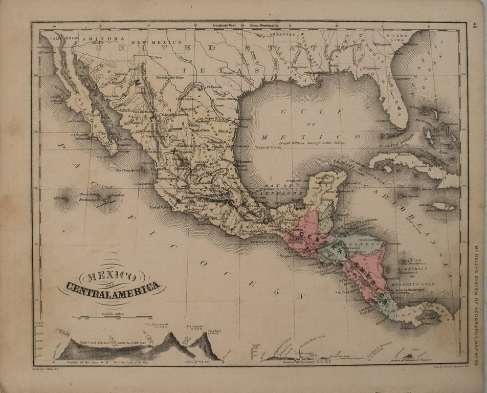 1866 McNally Map of Mexico and Central America -- (1 of 1)