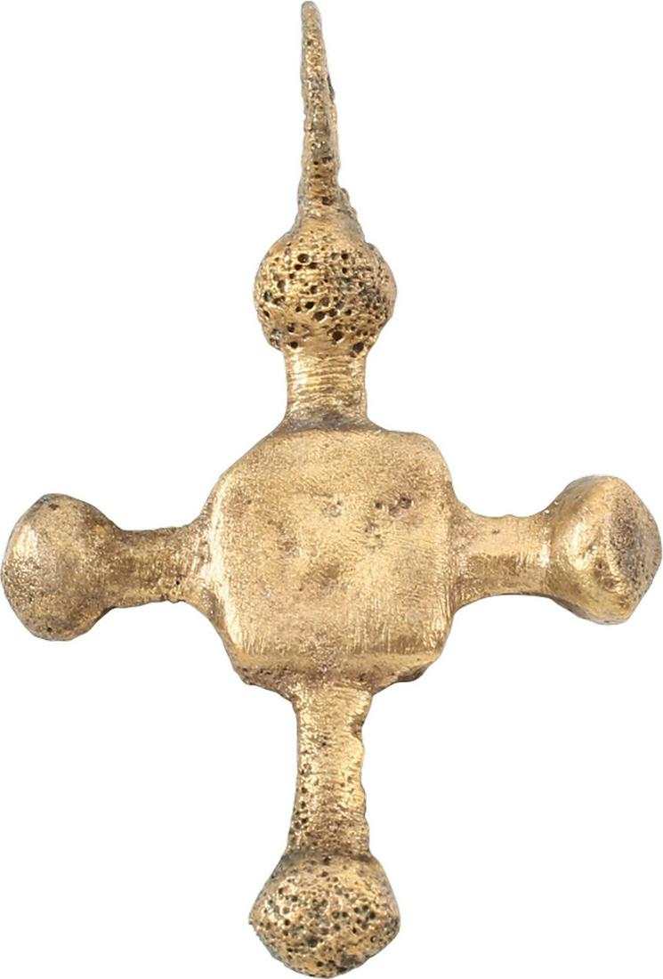 MEDIEVAL CHRISTIAN CROSS C.800-1000 AD: Carolingian, the period of Charlemagne. The emergence from the Dark Ages is embodied in the rise to power of the Frankish King, Charlemagne in 768 (founder of the Holy Roman Empire after 800) followed