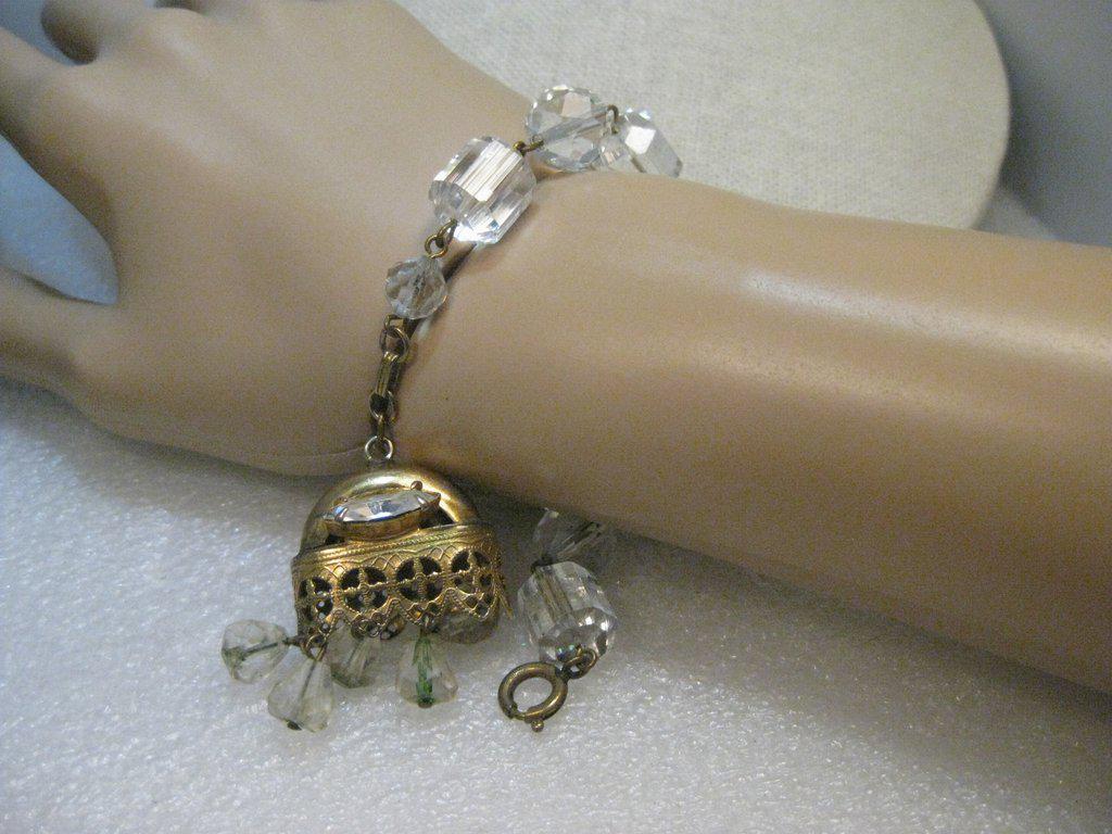 Vintage Art Deco Crystal Beaded Bracelet, 1920-1930's, (1 of 8)