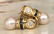 18 kt. Yellow gold Earrings beads with Diamonds, - 4