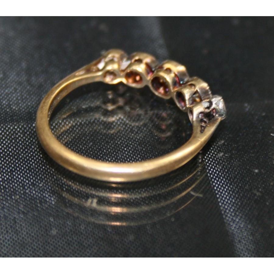 Diamond Five Stone 18ct Yellow Gold & Platinum Ring (1 of 3)