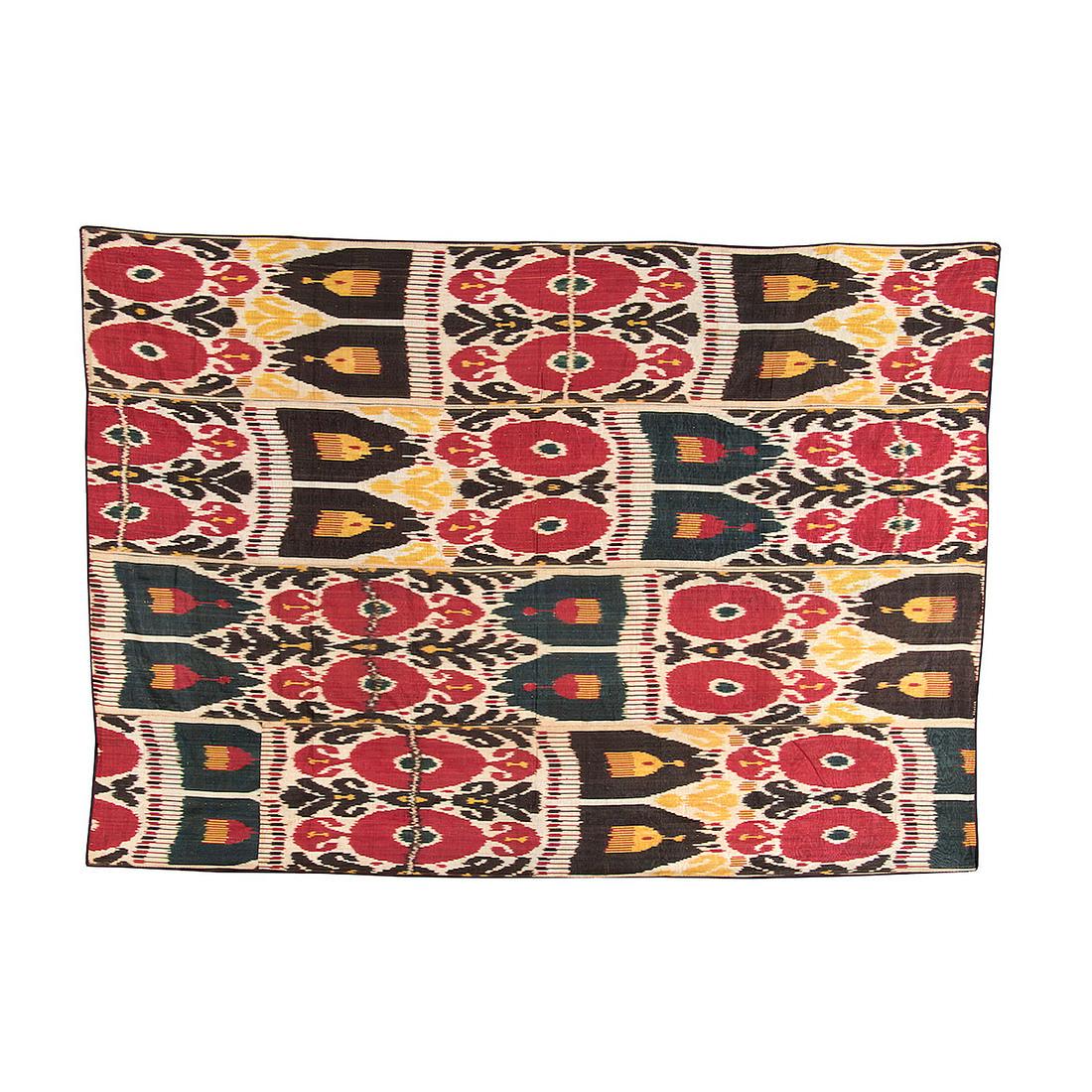 UZBEKISTAN SILK – BUKHARA IKAT (1): Title: UZBEKISTAN SILK Â– BUKHARA IKAT (1) Description: The most brilliant creations of the artisans of 19th-century Central Asia were the IKAT silks, which were often made into robes and were also