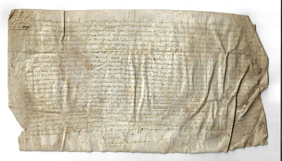 1430 French Manuscript on Vellum (1 of 2)