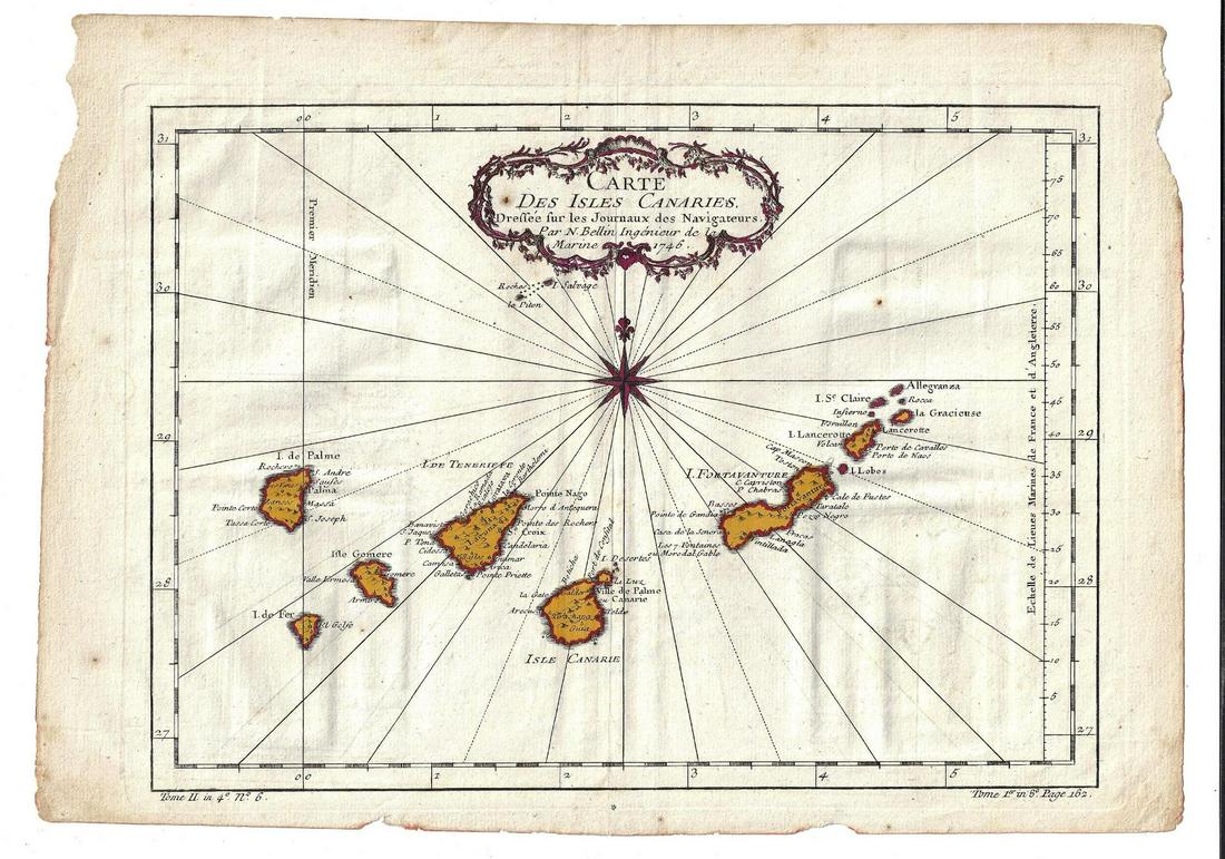 1746 Hand Colored Map Canary Islands (1 of 1)