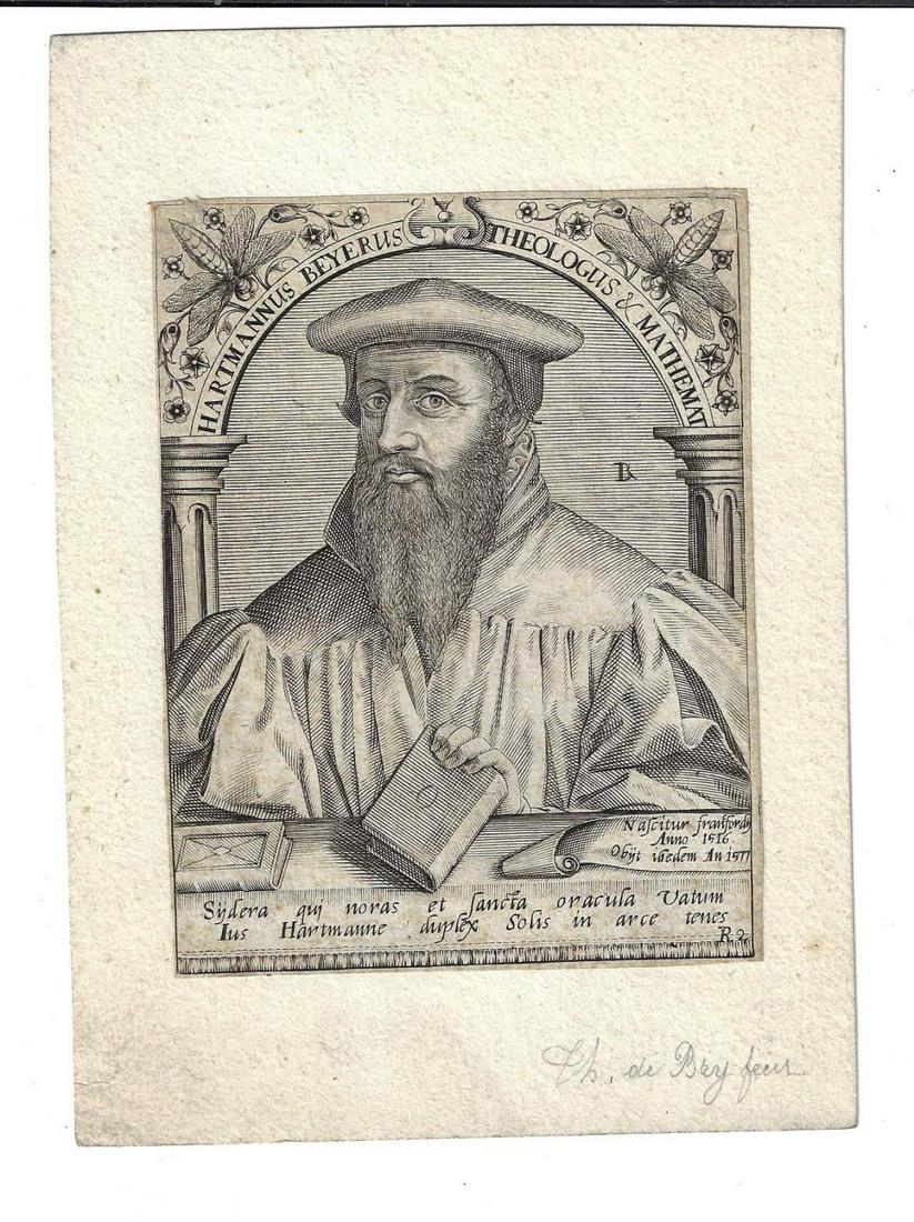 c1650 Engraved Portrait De Bry (1 of 1)