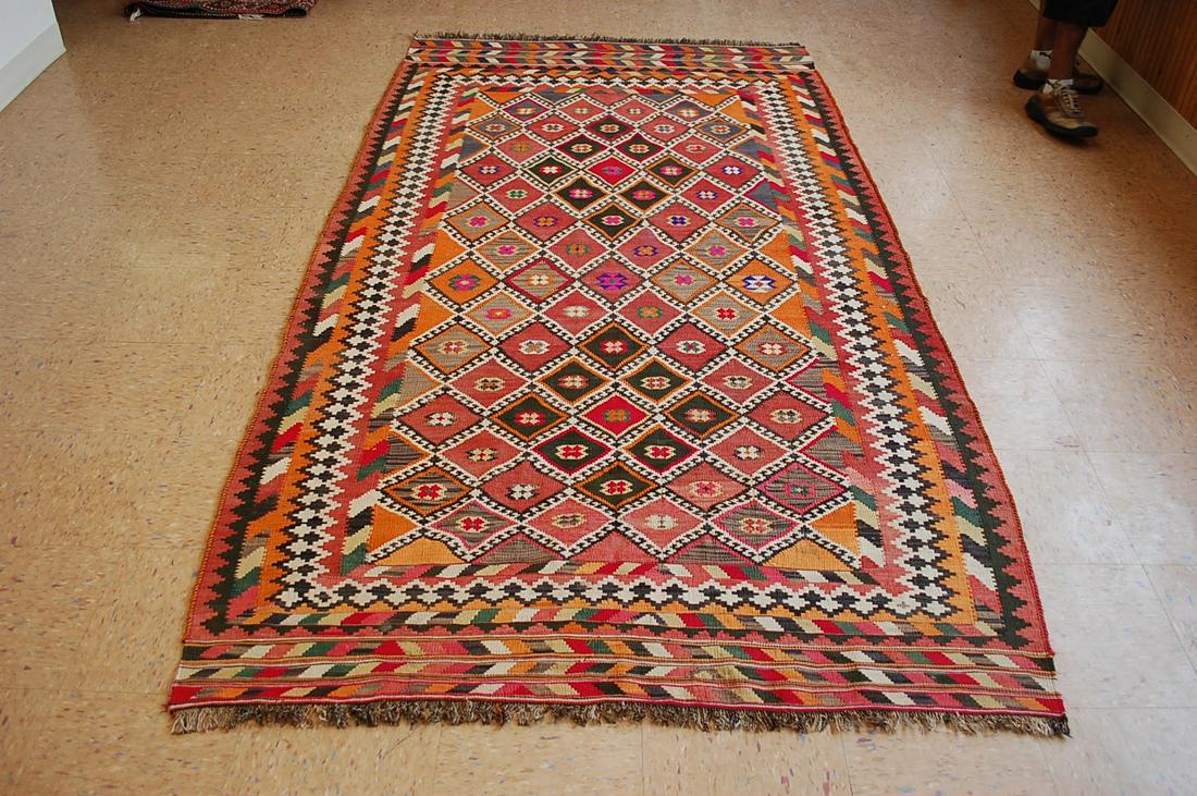 c1910s ANTIQUE SHRAZ QASHKI KILIM FLAT WOVEN NOMADIC (1 of 11)