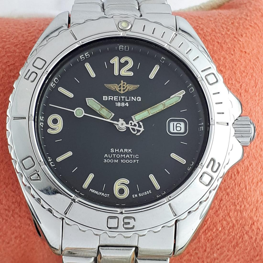 Breitling - Shark Automatic - Ref: A17605 - Men -: Brand:Breitling Model:Shark Automatic Reference Number:Ref: A17605 Gender:Men Period:1990-1999 Movement:Automatic Case material:Steel Extras:Box Type:Analogue wristwatch Shipped Insured:Yes Condition: