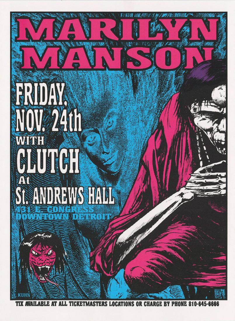 Original Marilyn Manson 11/24/95 Poster (1 of 1)