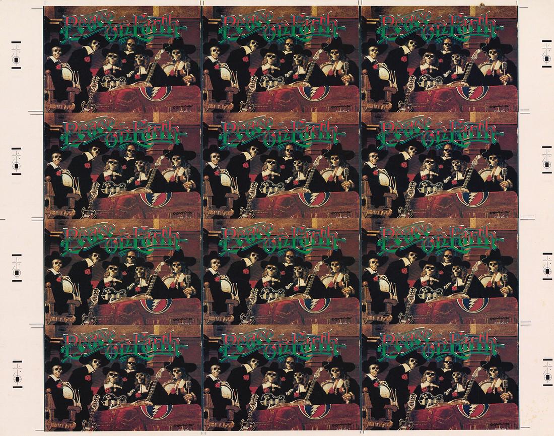 Uncut Sheet Of Grateful Dead 'Peace On Earth' Postcards (1 of 1)