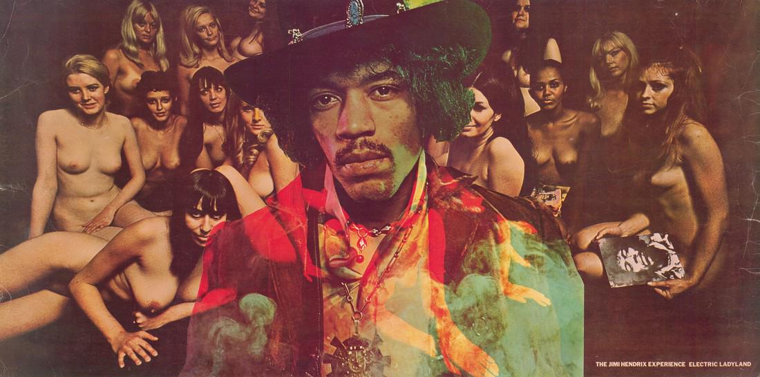 Original 1968 Jimi Hendrix Electric Ladyland: Title: Original 1968 Jimi Hendrix Electric Ladyland Promotional Poster Date: 1968 Medium: Lithograph Size/Format: 27¾? x 13¾? Offered in this lot is an original 1968 UK promo poster for one of the b
