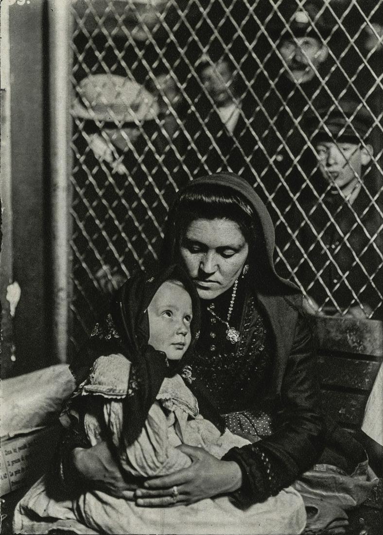LEWIS HINE - Slovak Mother, Ellis Island, 1905: Artist: HINE, LEWIS Title: Slovak Mother, Ellis Island, 1905 Medium: Photogravure, 1975, Great Britain Dimensions: 4.9x6.8" Artist Bio: Lewis Wickes Hine (1874 - 1940) was an American sociologist and