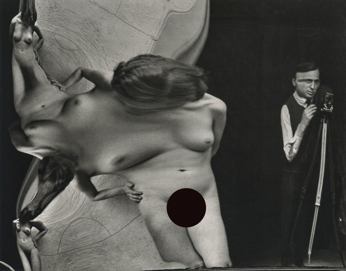 ANDRE KERTESZ - Self Portrait with Distorted Nude: Artist: KERTESZ, ANDRE Title: Self Portrait with Distorted Nude Medium: Photo Litho, 1980, USA Dimensions: 7.5x6" Artist Bio: Andre Kertesz (1894-1985) born Kertesz Andor, was a Hungarian photographer