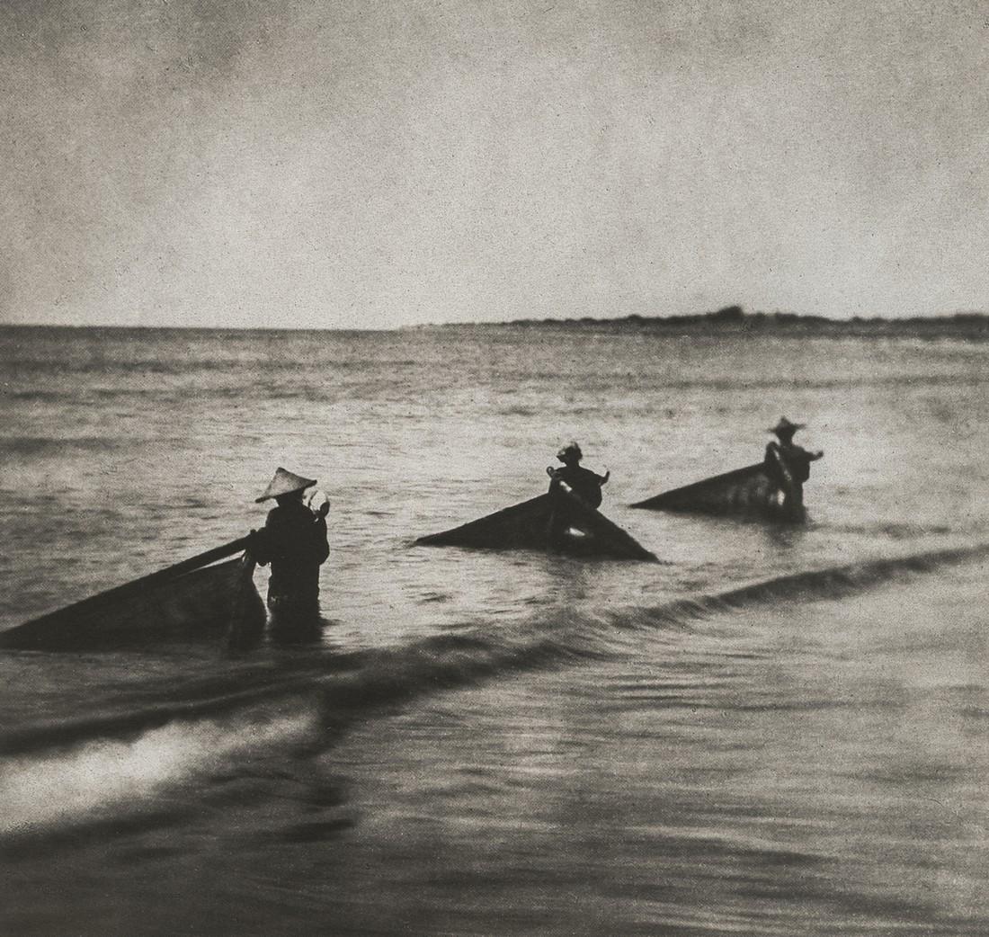 JOHN THOMSON - Fishing With Nets, Formosa, 1871: Artist: THOMSON, JOHN Title: Fishing With Nets, Formosa, 1871 Medium: Duotone Photo Litho, 1985, Italy Dimensions: 5.6x5.35" Artist Bio: John Thomson (1837 - 1921) was a pioneering Scottish photograph