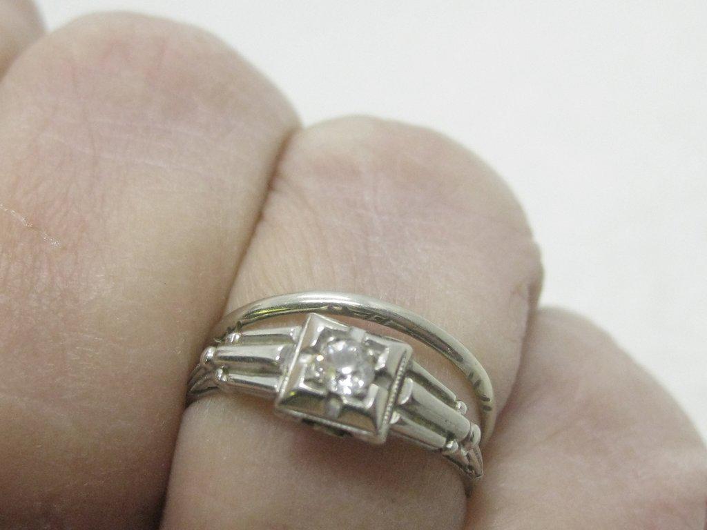Vintage Art Deco Diamond Wedding Ring Set - in original (1 of 11)