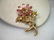 Vintage Floral Brooch, 1940s, Art Deco - pink glass - 2