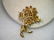 Vintage Floral Brooch, 1940s, Art Deco - pink glass - 4