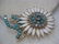 Vintage Gold Tone Weiss Signed Flower & Stem Brooch. - 2