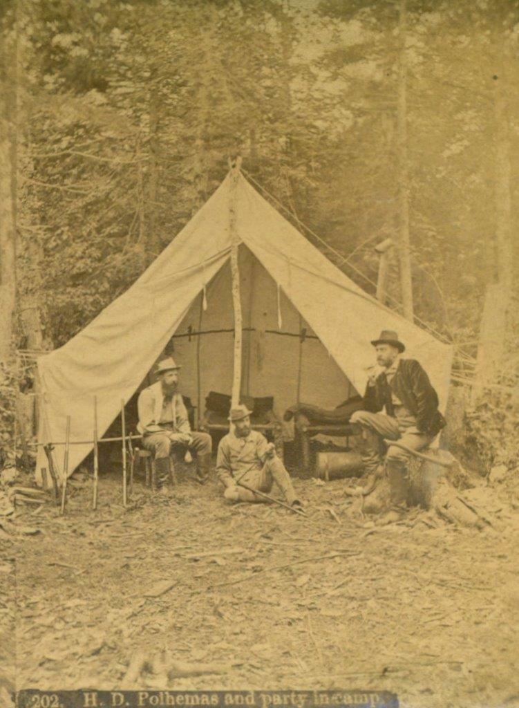 ca. 1875 H. D. POLHEMAS and PARTY in CAMP ADIRONDACK (1 of 3)