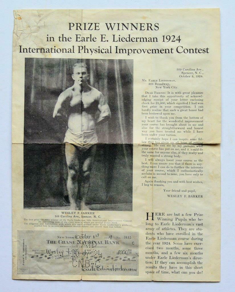 c1924 EARLE LIEDERMAN BODY BUILDING STRONG MAN FLYER (1 of 3)